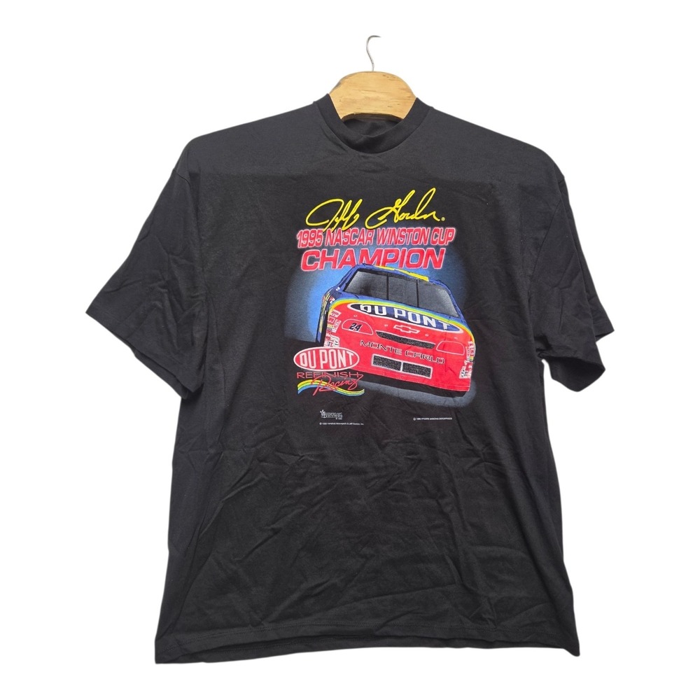 Vintage Jeff Gordon 1995 NASCAR Winston Cup Champion T-Shirt Black XXL DuPont